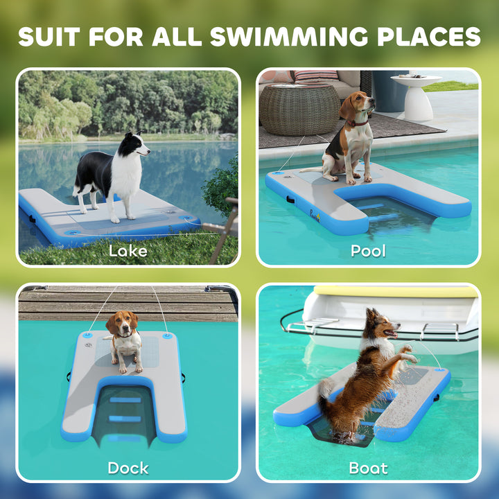 PawHut Floating Dog Boat Ramp: Portable, Non-Slip, Easy Pet Water Access