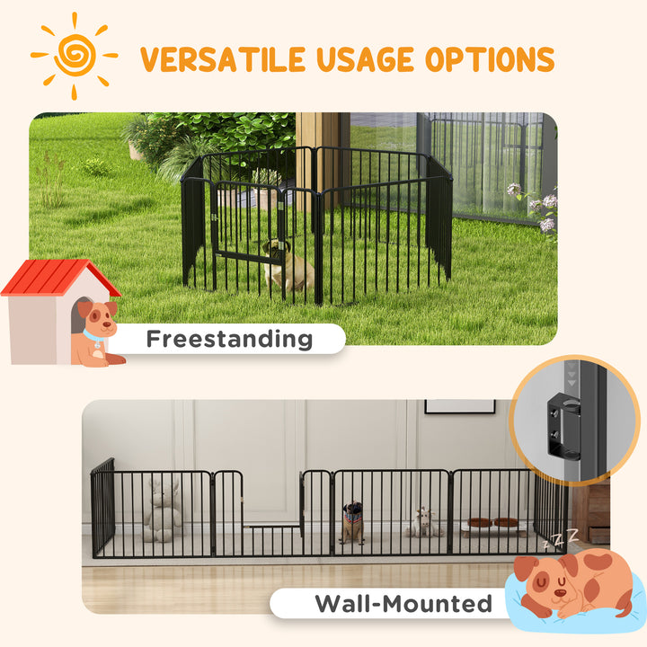 PawHut 24-inch Outdoor 6-Panel Steel Dog Playpen for Small Dogs