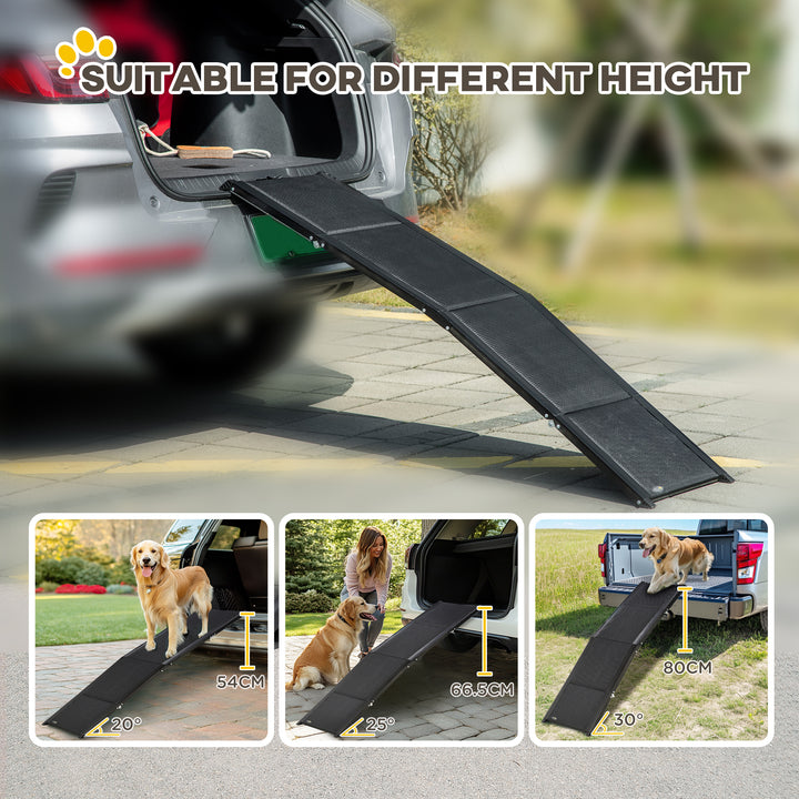PawHut Lightweight 62-inch Folding Dog Ramp for Large Pets, Non-Slip Surface