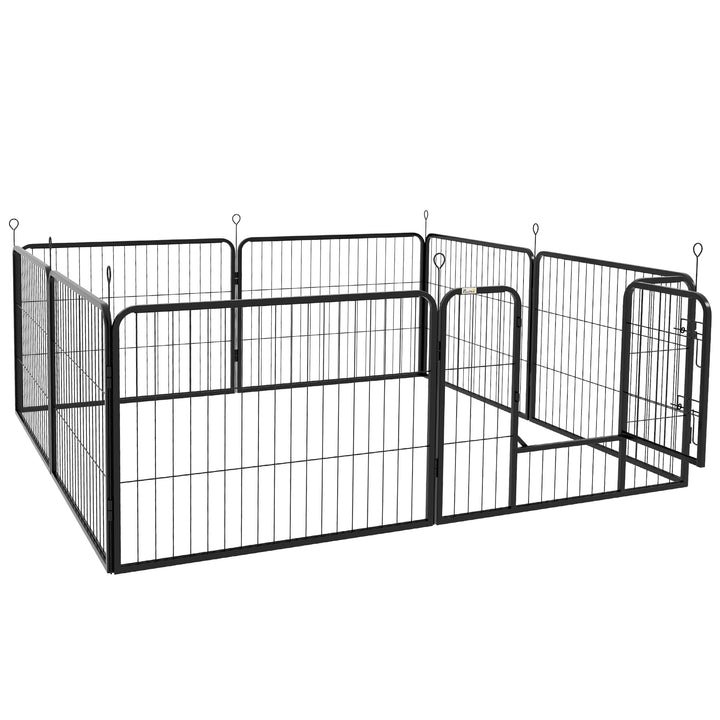 PawHut 8-Panel Heavy Duty Metal Dog Playpen for Small Medium Pets
