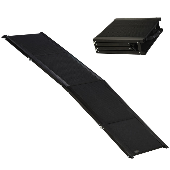 PawHut Lightweight 62-inch Folding Dog Ramp for Large Pets, Non-Slip Surface