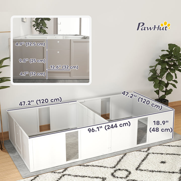 PawHut Whelping Box for Dogs, Adjustable Height Doors, Puppy Sanctuary