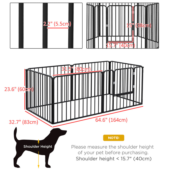 PawHut 24-inch Outdoor 6-Panel Steel Dog Playpen for Small Dogs