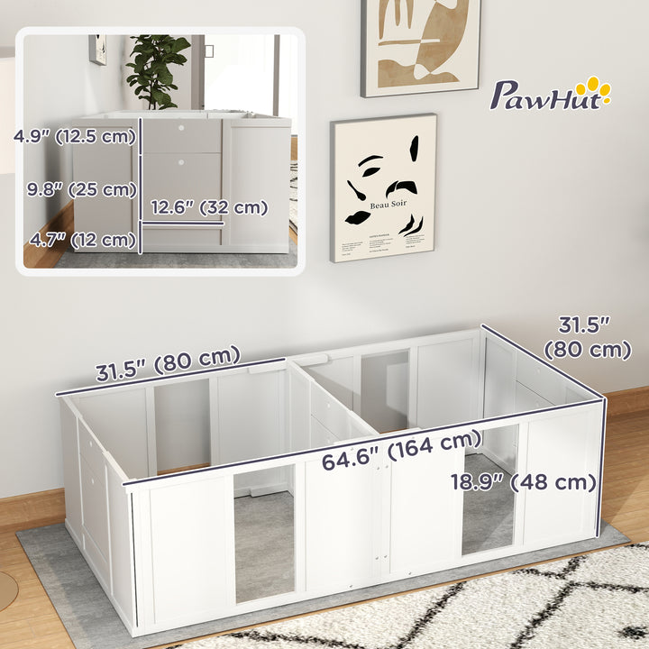 PawHut Indoor Whelping Box for Small Dogs & Puppies, Adjustable Entry