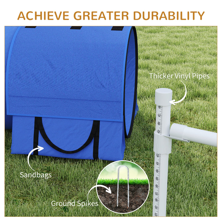 PawHut Portable 5-Piece Dog Agility Training Kit: Adjustable Jumps, Weave Poles