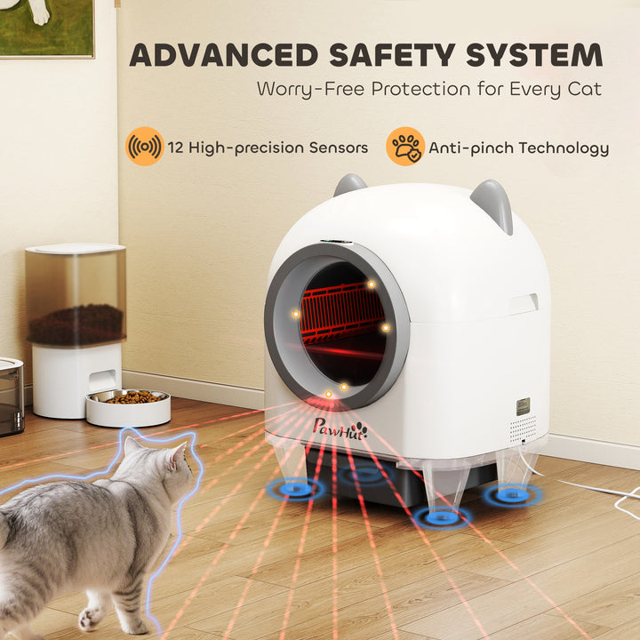 Smart Self-Cleaning Automatic Cat Litter Box with App Control, Odor Isolation