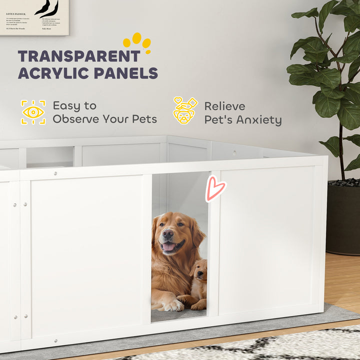 PawHut Whelping Box for Dogs, Adjustable Height Doors, Puppy Sanctuary