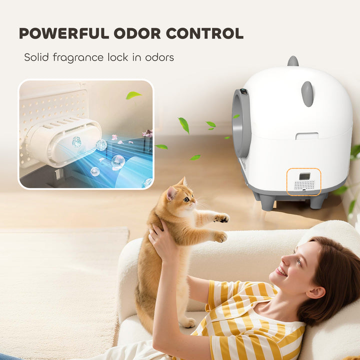 Smart Self-Cleaning Automatic Cat Litter Box with App Control, Odor Isolation
