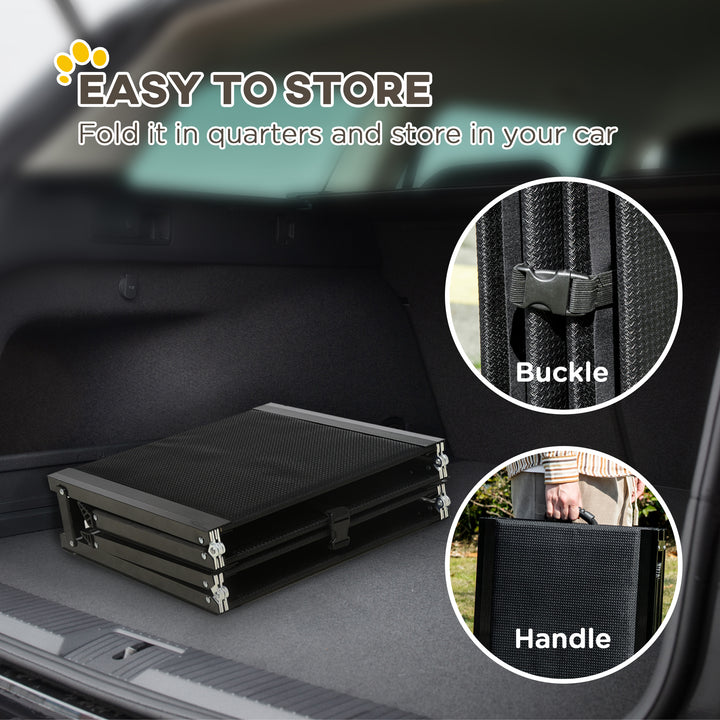 PawHut Lightweight 62-inch Folding Dog Ramp for Large Pets, Non-Slip Surface