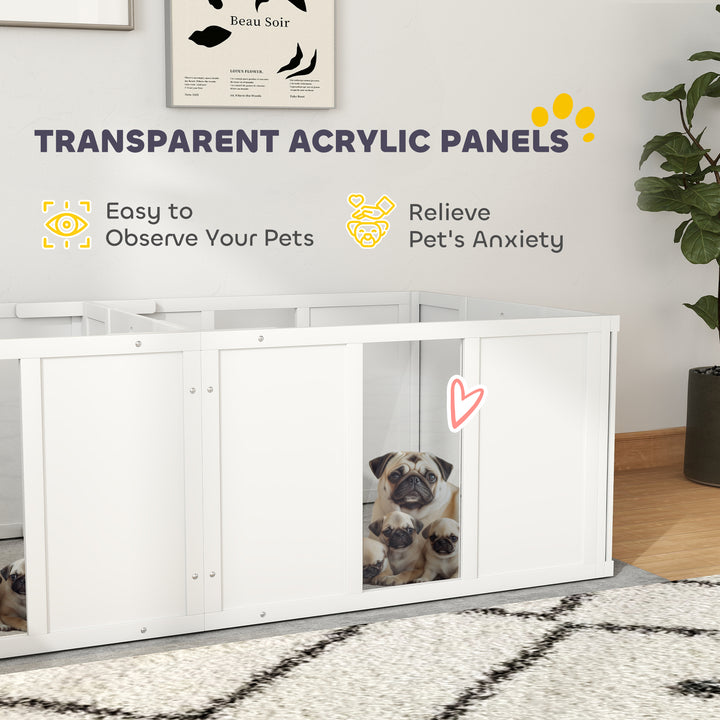 PawHut Indoor Whelping Box for Small Dogs & Puppies, Adjustable Entry