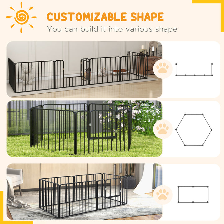 PawHut 24-inch Outdoor 6-Panel Steel Dog Playpen for Small Dogs