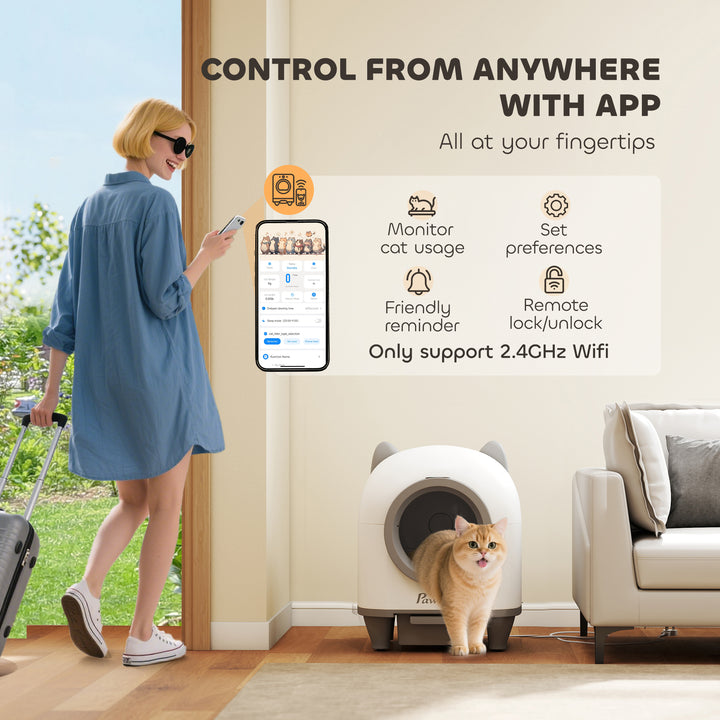 Smart Self-Cleaning Automatic Cat Litter Box with App Control, Odor Isolation