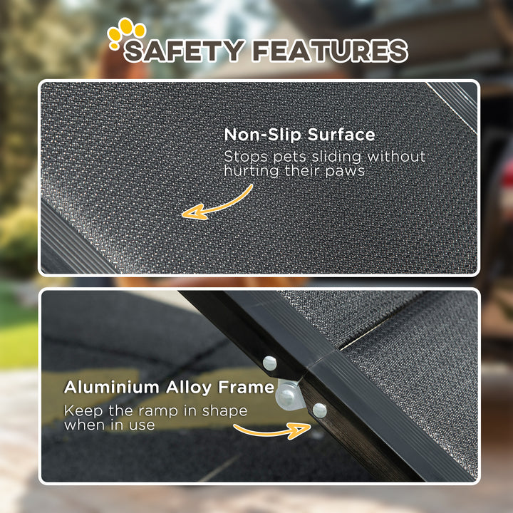 PawHut Lightweight 62-inch Folding Dog Ramp for Large Pets, Non-Slip Surface