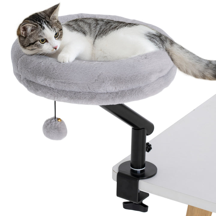 PawHut 360° Rotatable Adjustable Cat Desk Bed for Home Office Window Naps