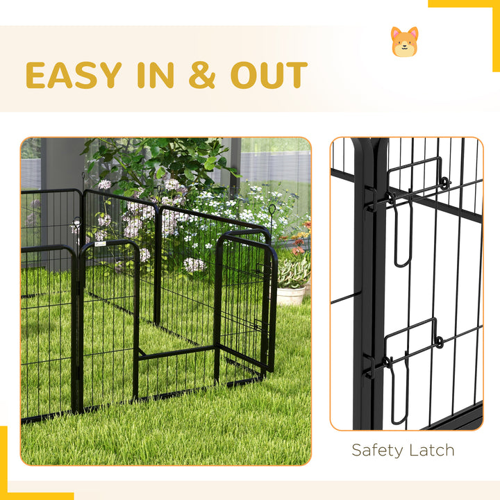 PawHut 8-Panel Heavy Duty Metal Dog Playpen for Small Medium Pets