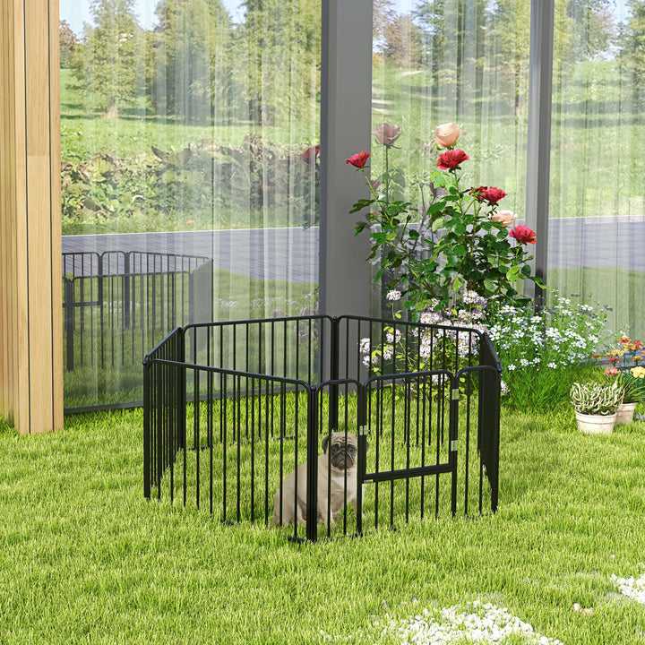 PawHut 24-inch Outdoor 6-Panel Steel Dog Playpen for Small Dogs