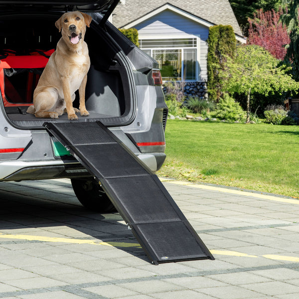 PawHut Lightweight 62-inch Folding Dog Ramp for Large Pets, Non-Slip Surface