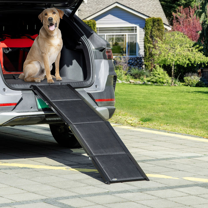 PawHut Lightweight 62-inch Folding Dog Ramp for Large Pets, Non-Slip Surface