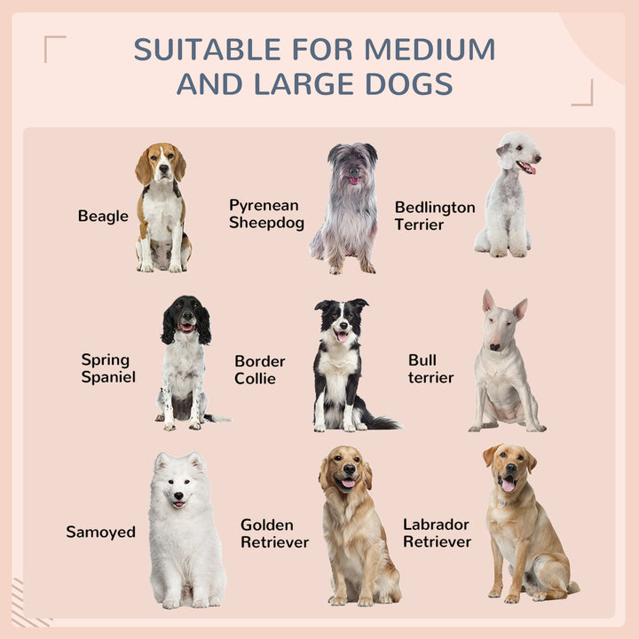 PawHut Elevated Wicker Dog House, Canopy, Washable Cushion, Medium to Large Dogs