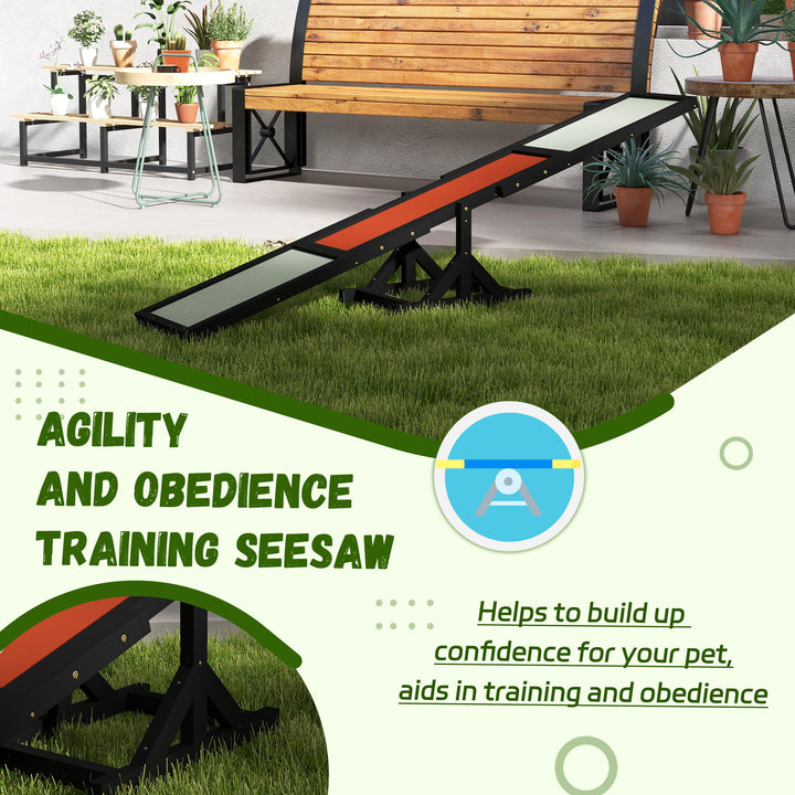 PawHut Durable Wood Dog Agility Seesaw: Weather-Resistant Pet Obedience Training Equipment