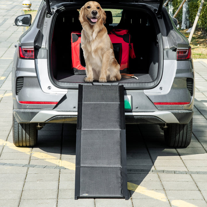 PawHut Lightweight 62-inch Folding Dog Ramp for Large Pets, Non-Slip Surface