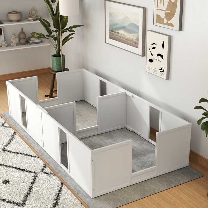 PawHut Whelping Box for Dogs, Adjustable Height Doors, Puppy Sanctuary